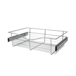 24 in Chrome Closet Pullout Basket Chrome  24 in (610 mm) W x 16 in (406 mm) D x 7 in (178 mm) H