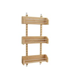 Medium Adjustable Door mount Spice Rack Natural  13.13 in (334 mm) W x 4 in (102 mm) D x 25 in (635 mm) H
