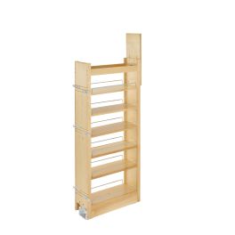 5 in W x 51 in H Wood Pantry Pullout Soft Close Natural  5 in (127 mm) W x 22 in (559 mm) D x 50.75 in (1289 mm) H