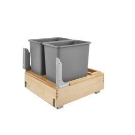 Double 30 Qrt Pull-Out Waste Container Natural  20.25 in (514 mm) W x 21.75 in (552 mm) D x 19.25 in (489 mm) H