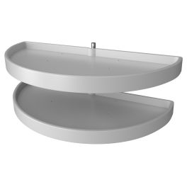 39 in Polymer Two-Tier Half Moon Susans White  39 in (991 mm) W x 19.5 in (495 mm) D x 15.88 in (403 mm) H