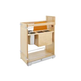 11 in Base Cabinet Organizer w/ Knife Block w/Soft-Close Natural  11.75 in (298 mm) W x 21.63 in (549 mm) D x 25.5 in (648 mm) H