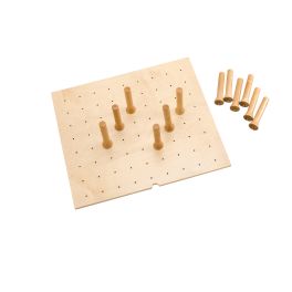 Small 24 x 21 Wood Peg Board System w/ 9 pegs Natural  24.25 in (616 mm) W x 21.25 in (540 mm) D x 6.63 in (168 mm) H