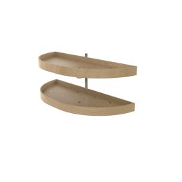 35 in Wood Half Moon Lazy Susans 2-Tier Natural  15 in (381 mm) W x 35 in (889 mm) D x 18 in (457 mm) H