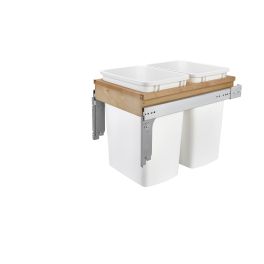 Double 35 Qrt Top mount Waste Container (1-3/4" faceframe) Natural  14.5 in (368 mm) W x 22.25 in (565 mm) D x 17.88 in (454 mm) H