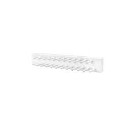 14 in White Side mount Tie Rack White  3.06 in (78 mm) W x 13.88 in (353 mm) D x 2.25 in (57 mm) H