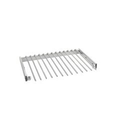 24 in Chrome Pullout Pants Rack w/13 pants rods Chrome  23.75 in (603 mm) W x 14 in (356 mm) D x 3 in (76 mm) H