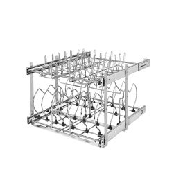 21 in Two-Tier Cookware Organizer Chrome  20.75 in (527 mm) W x 22 in (559 mm) D x 18.13 in (461 mm) H