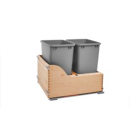 Double 35 Qrt Pull-Out Waste Container Natural  18 in (457 mm) W x 21.67 in (550 mm) D x 20.38 in (518 mm) H