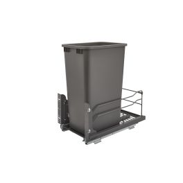 50 Qrt Pull-Out Waste Container Soft-Close Gray  10.88 in (276 mm) W x 22.25 in (565 mm) D x 22.88 in (581 mm) H