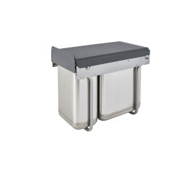 Pull-Out Under-Sink Waste Containers Stainless  10.25 in (260 mm) W x 18.75 in (476 mm) D x 15.19 in (386 mm) H