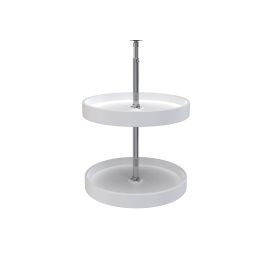 18 in White Polymer Full Circle Lazy Susans 2-Shelf White  18 in (457 mm) W x 18 in (457 mm) D x 24 in (610 mm) H