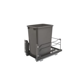 35 Qrt Pull-Out Waste Container Soft-Close Gray  10.88 in (276 mm) W x 22.25 in (565 mm) D x 19 in (483 mm) H